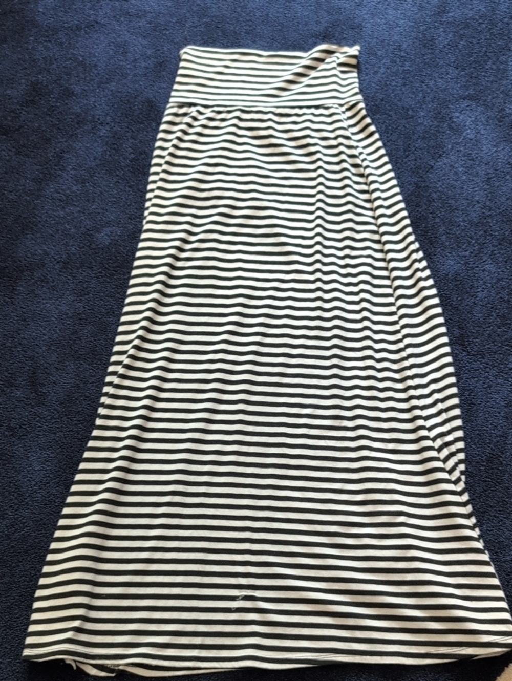 Black and White Striped Women’s maxi Stretch Skirt